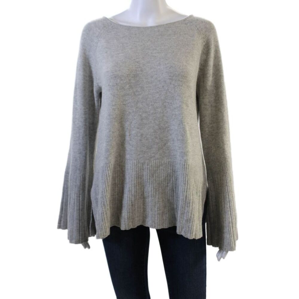 Elizabeth & James Women Pullover Gray Wool Cashmere Long Sleeve Size XS